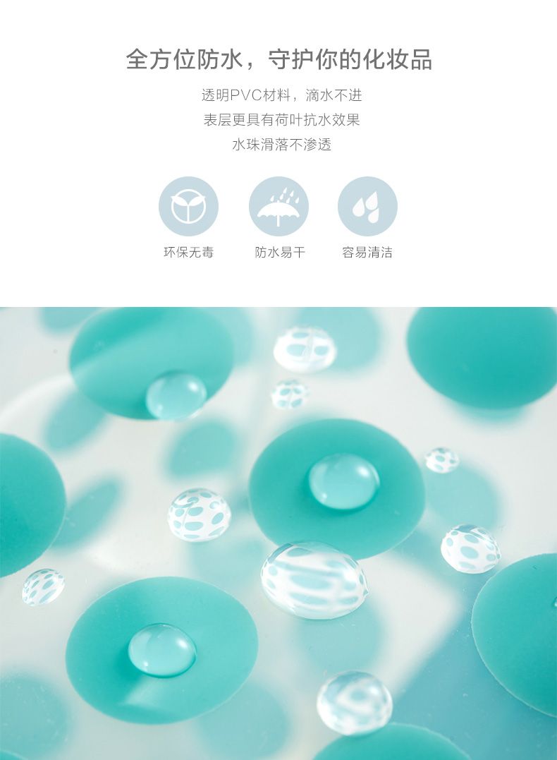 8246纳彩透明简约便携PVC复古波点化妆包洗漱包大容量防水收纳包详情图5