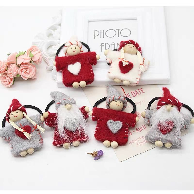 儿童diy饰品配件卡通羊毛毡圣诞老人 发绳发夹手工【162】详情图2