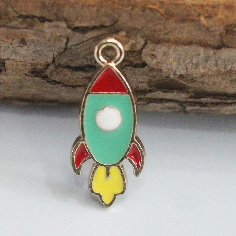 diy饰品配件挂件 合金滴油火箭耳饰手链批发产品图