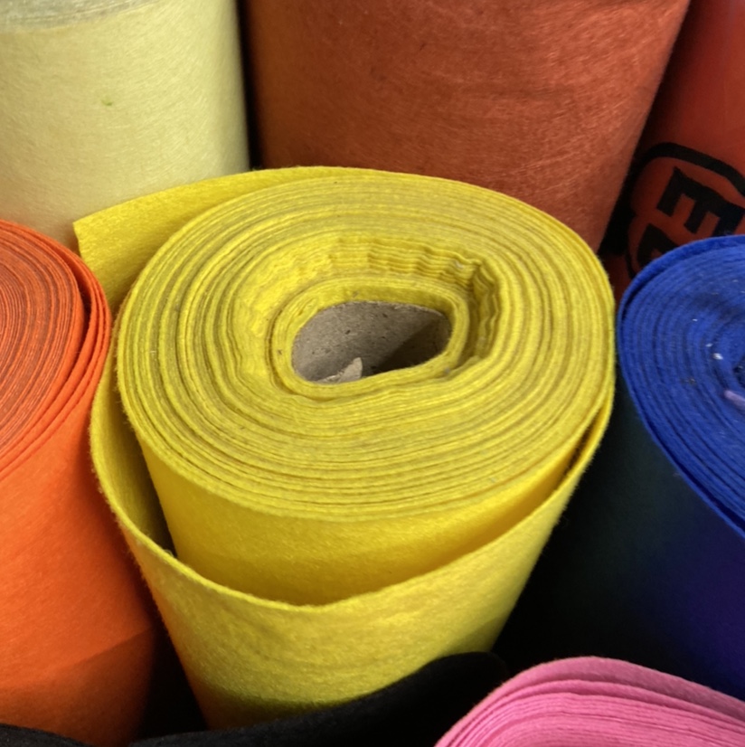 Yellow felt non-woven fabric is handcrafted for studio decorations, handicrafts, toys, daily necessities, and available in multiple colors details Picture