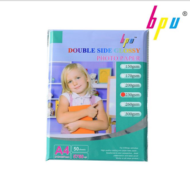 50 Sheets/Packet A4 230G Double Sided Printing Highlight Photo Paper Photo Paper Inkjet full figure