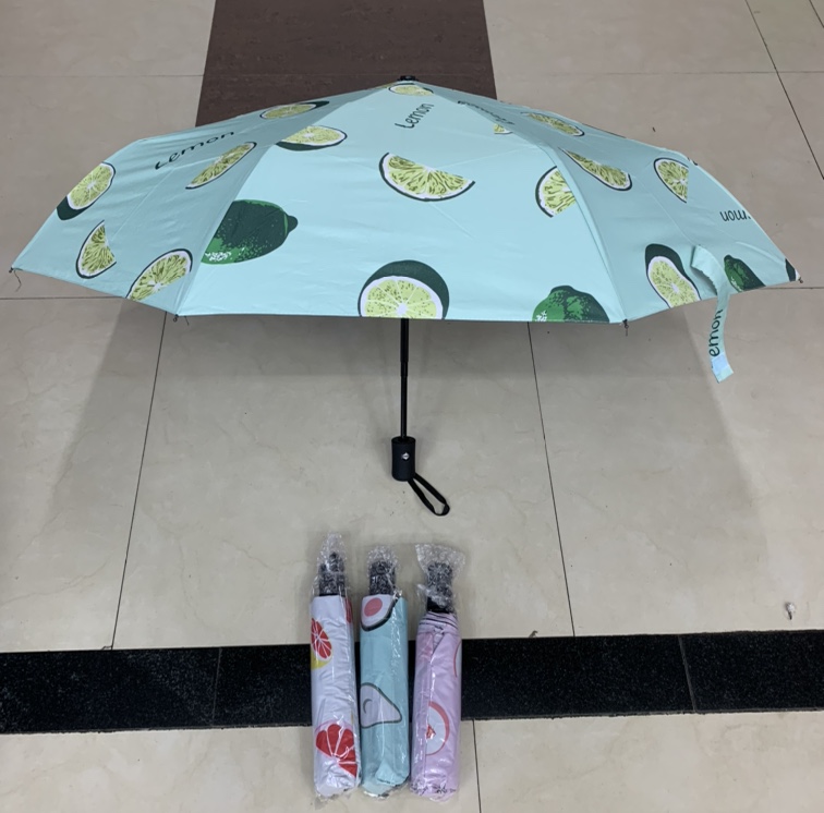 Automatic Triple Folding Umbrella For Both Rain And Sunshine Folding Vinyl Sunshade For Men And Women
