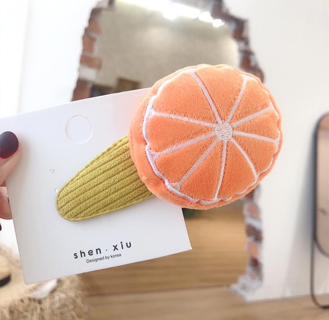 Ins simple individual character is lovely a word clip wash face clip cartoon dinosaur hair clip girl side clip hair clip hair ornament orange orange thumbnail