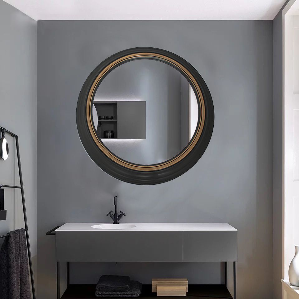 化妆镜浴室镜卫浴镜装饰镜酒店大号壁挂美容院欧式复古卫生间镜子细节图