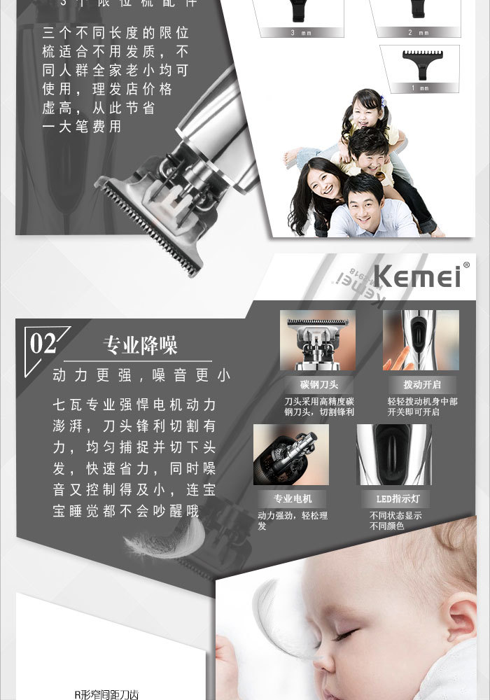 科美KM-2918专业理发剪镂空刀头详情图4