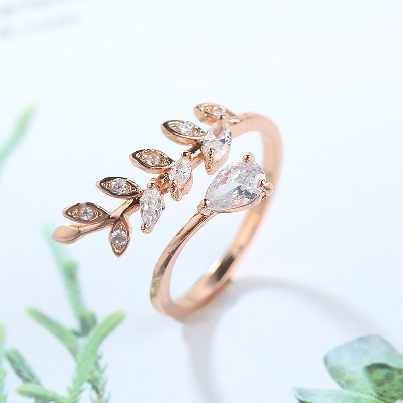 Cross-border creative ring simple girl mood people's Day gift opening set diamond ornaments jewelry index finger ring thumbnail