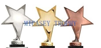 锌合金五角星 实心空心星星 奖品水晶配件