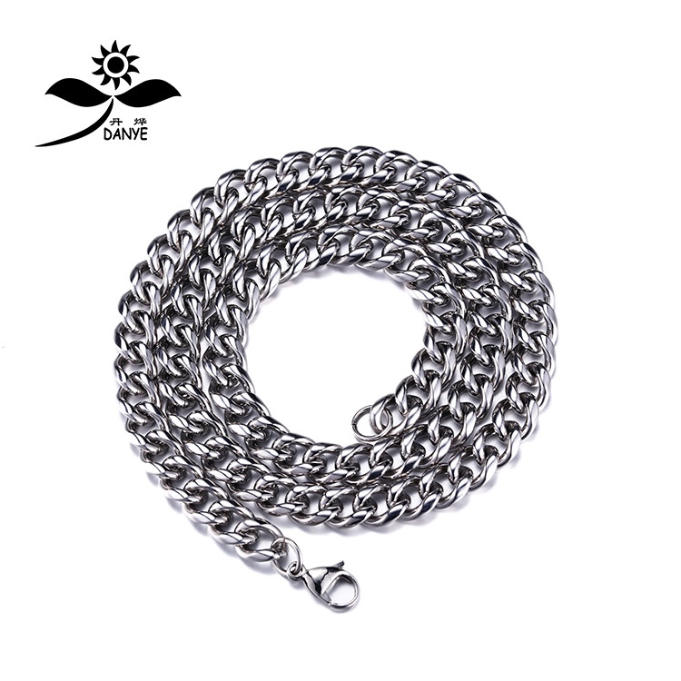 Manufacturer direct men titanium steel chain round wire six side grinding stainless steel necklace European and American fashionable men jewelry chain N035 6mm 60cm long
