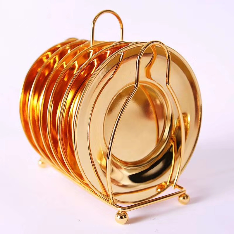 6 inches, snack plate, coaster, 6 sets