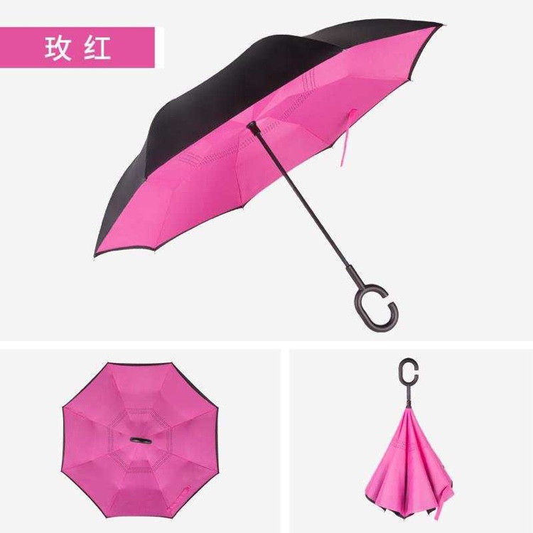 Umbrella Car With Double Reverse Umbrella Clear Umbrella Free Anti-Bone Long Handle Umbrella Custom Advertising Umbrella Logo Customization