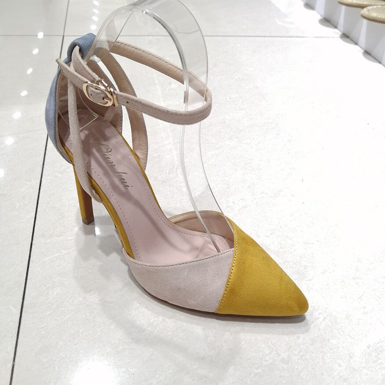 春秋季女士绒布工作鞋单鞋高跟鞋粗跟ladies High Heel Sexy批发 价格 库存 义乌小商品城