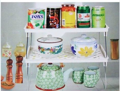 Kitchen plastic storage rack, folding storage rack, shelving rack, dish rack details Picture