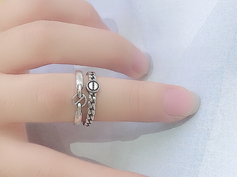 Taiyin ring, retro ring, female personality, cold style index finger ring, Xinmingyang jewelry, Xinmingyang jewelry Application Scenario