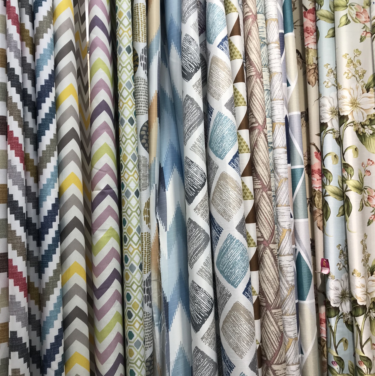 Printed linen curtain