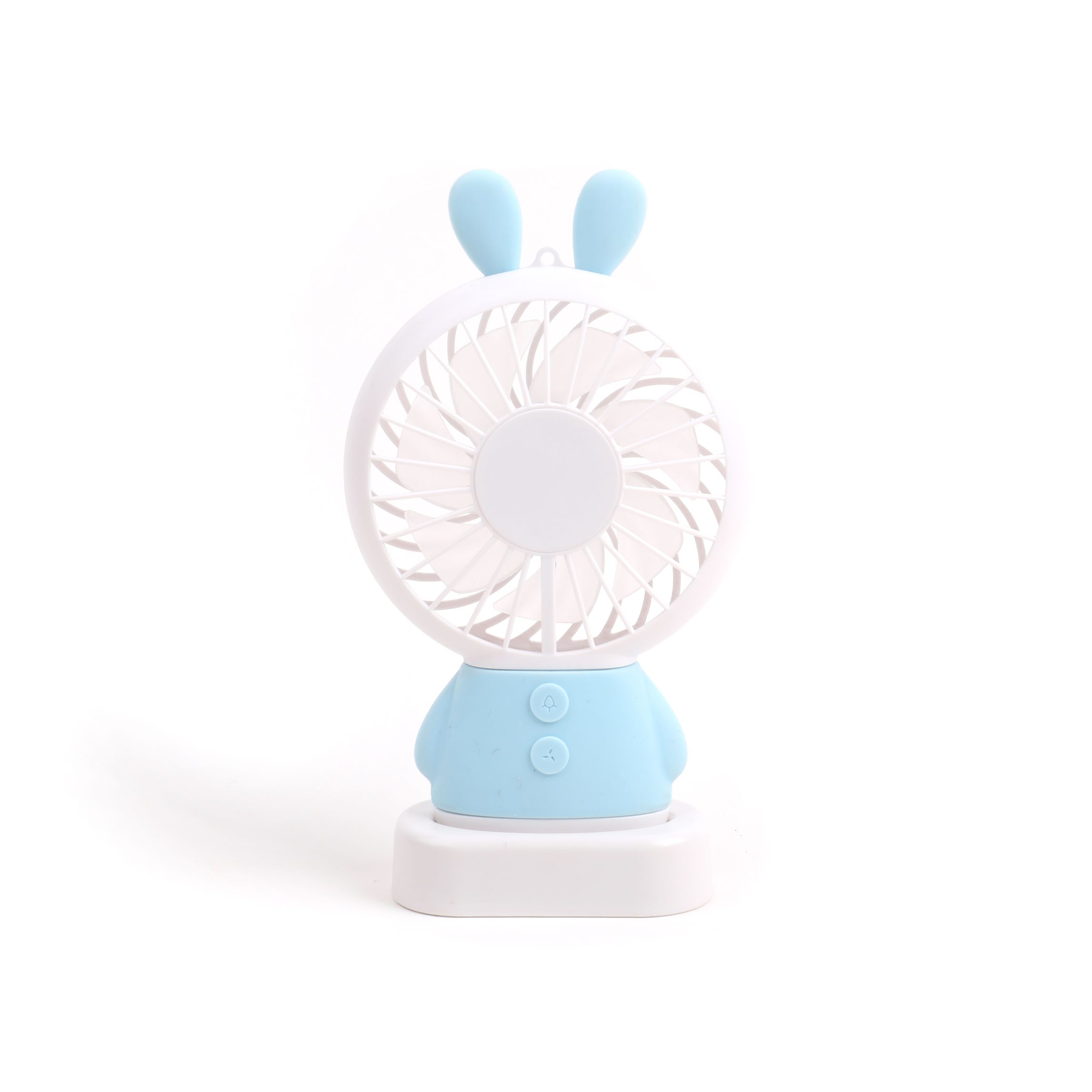 Factory direct sales cartoon rabbit USB charging mini fan with light for students Item Picture