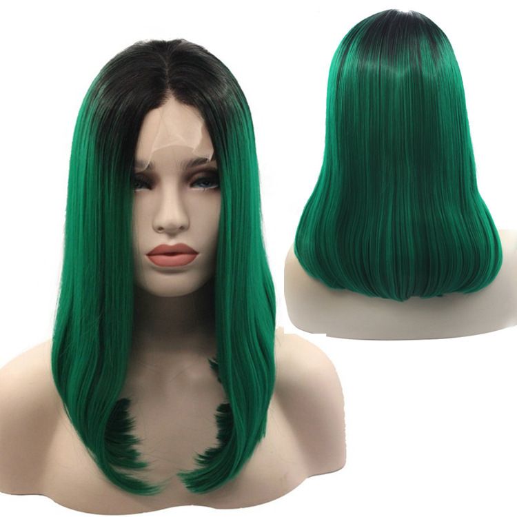 European and American dyed wig, chemical fiber front lace wig, Bob wig
