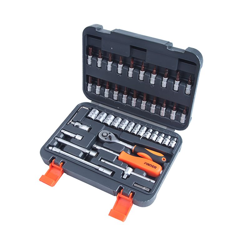 Discoverer 46PC plastic box sleeve Set 46PCS 1/4" Dr. Socket Set thumbnail