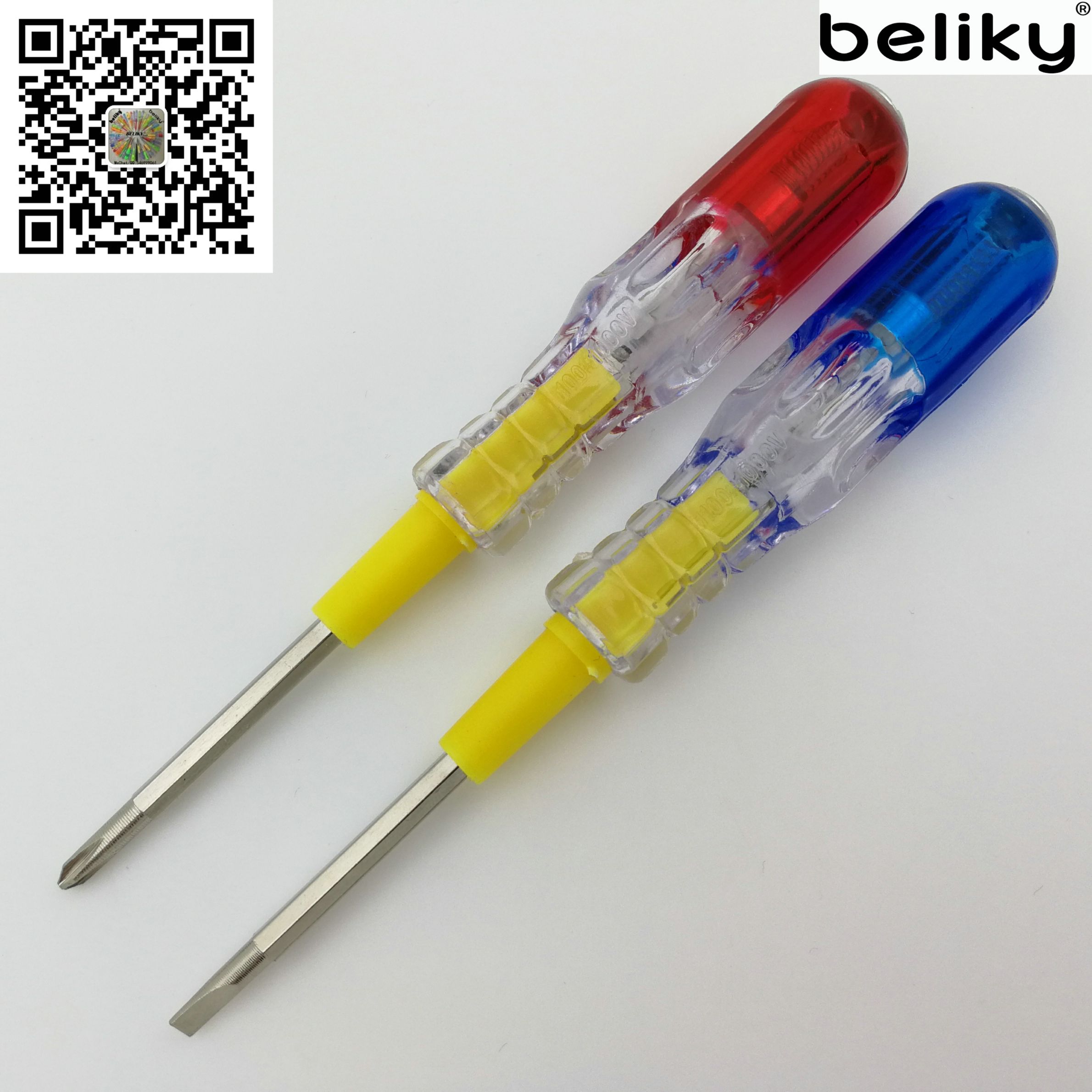 beliky2PC插卡套装测电笔彩色柄两用螺丝刀试电笔详情4
