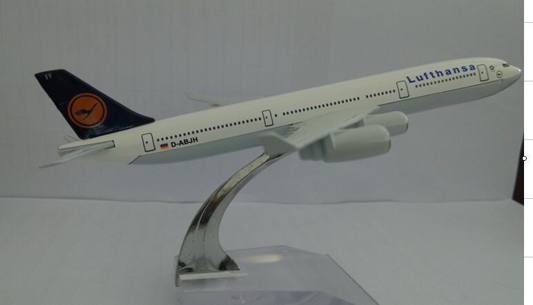 飞机模型（16CM汉莎航空A340合金飞机模型 ） 金属仿真飞机模型详情图1