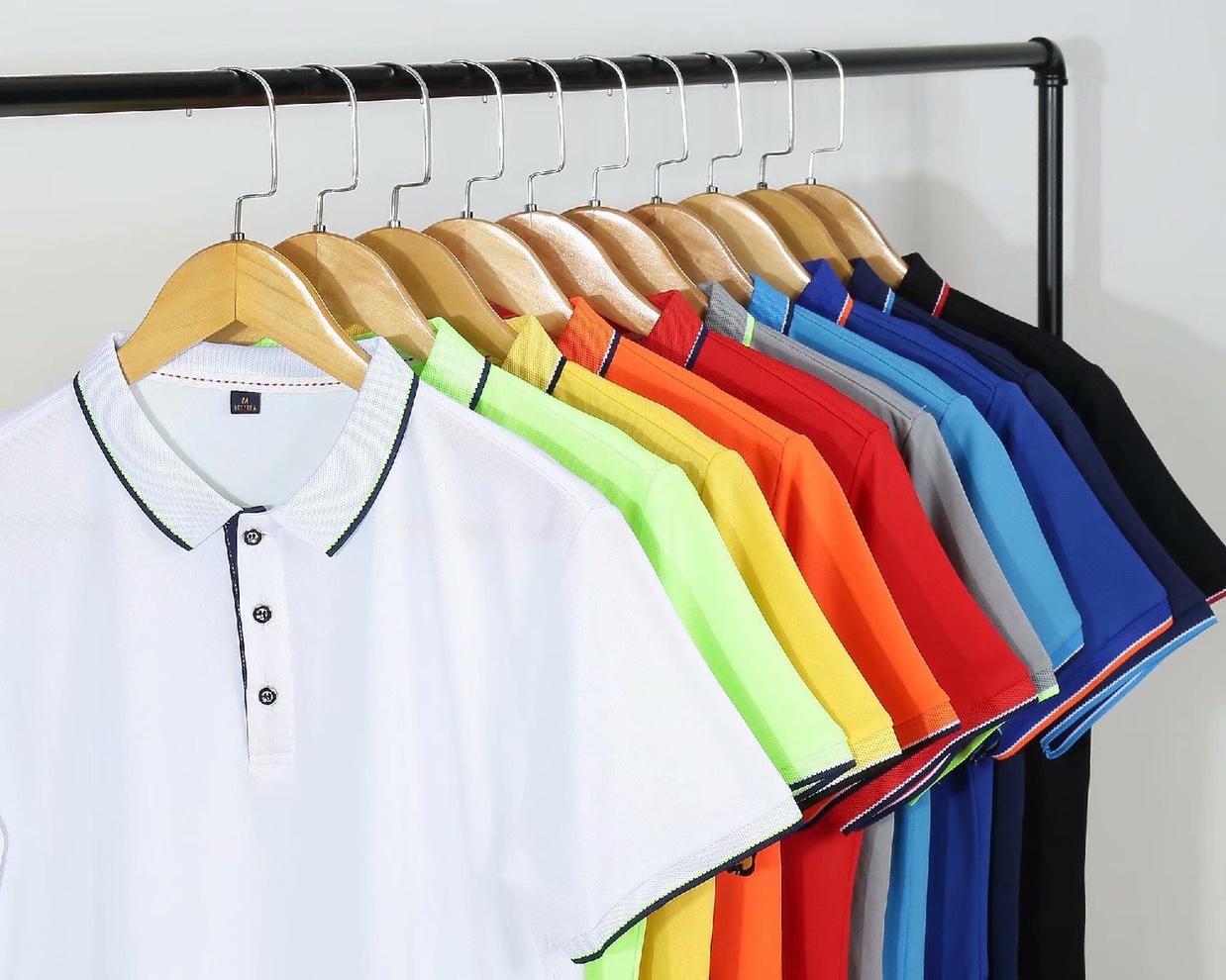 Customized class uniforms, color-blocked lapel quick-drying work clothes, party sports advertising cultural T-shirts, printed logo https details Picture