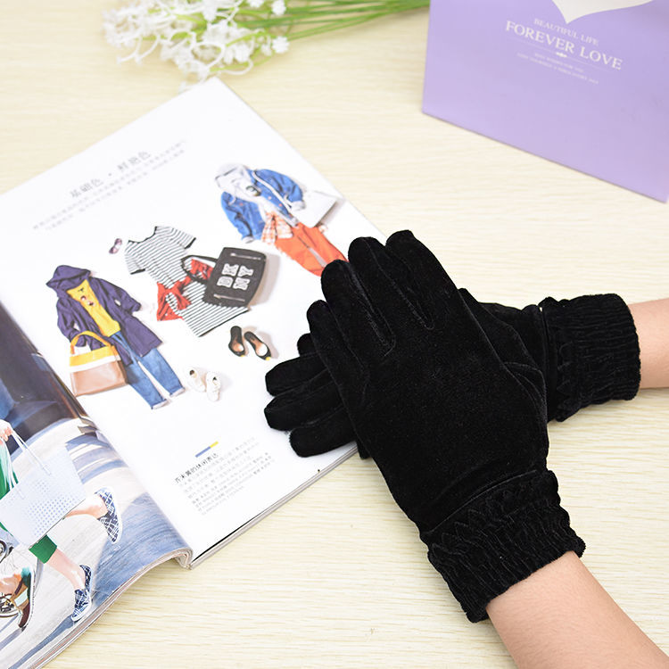 金丝绒高弹金丝绒手套 保暖手套 骑车手套女手套详情图8