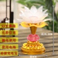 Buddha's front wishing lamp, offering lamp, LED seven-color lotus lamp, chanting lotus lamp, plug-in battery power bank undefined