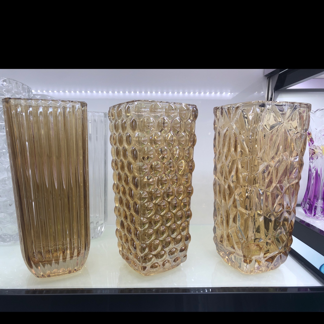 25 height vertical bar, beads, ice - grain vase. thumbnail