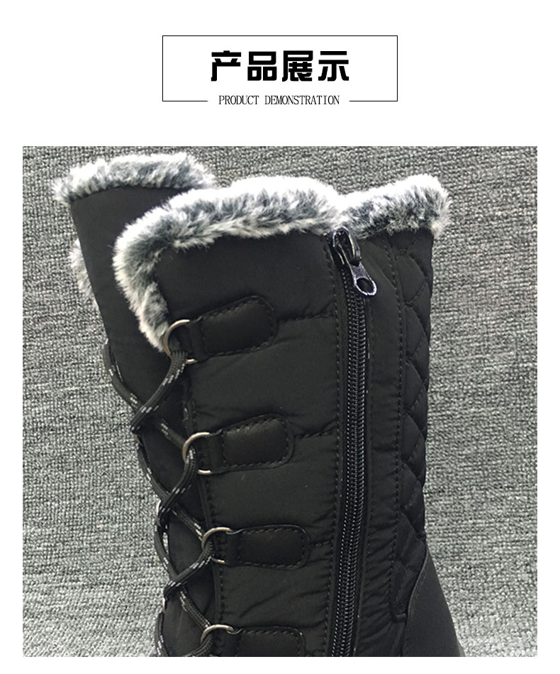 户外雪地靴女冬季加绒加厚保暖棉靴女中筒靴子防水防滑跨境棉鞋女详情图3