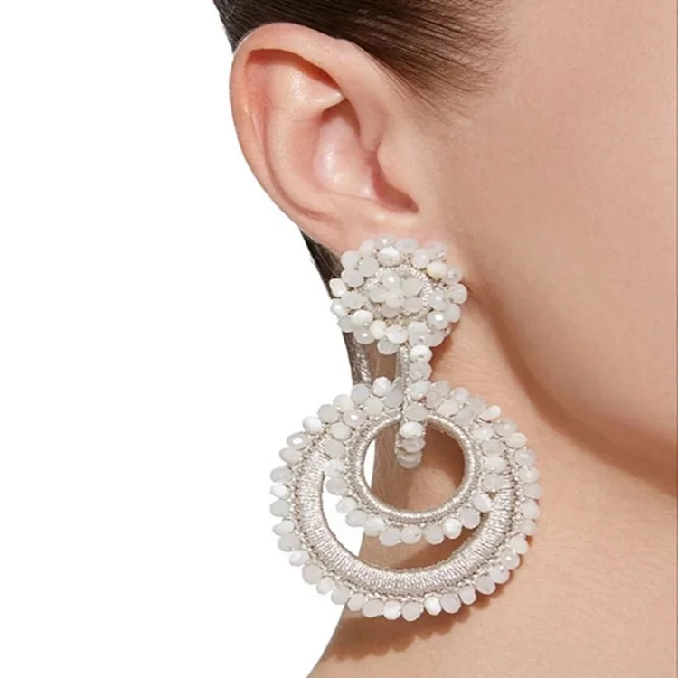 Three Loops Woven Earrings Drop Specification drawing