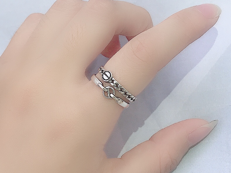 Taiyin ring, retro ring, female personality, cold style index finger ring, Xinmingyang jewelry, Xinmingyang jewelry Specification image