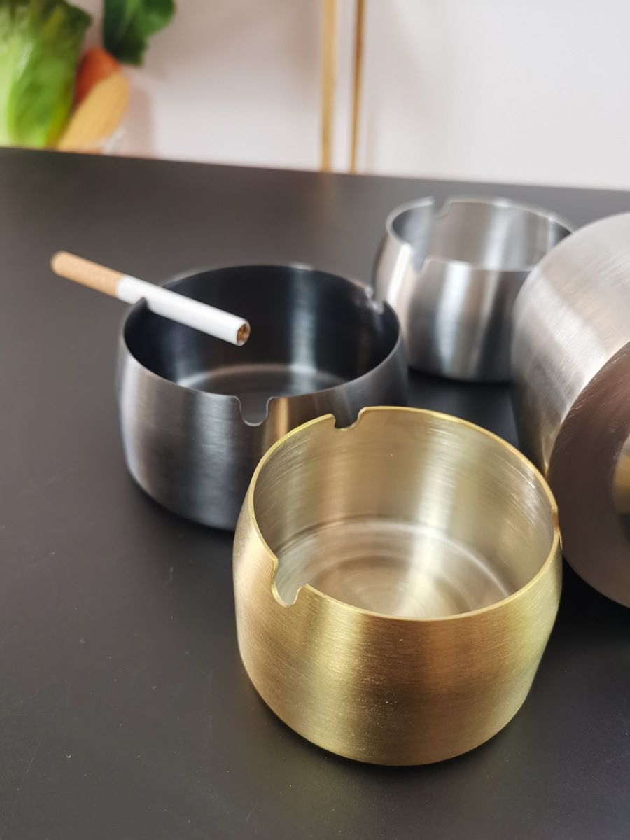 不锈钢加厚烟灰缸家用创意防风防摔烟灰缸酒吧酒店办公室烟灰缸细节图