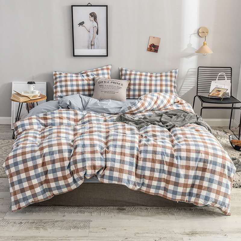 Yarn-Dyed All Cotton Washed Cotton Four-Piece Set
