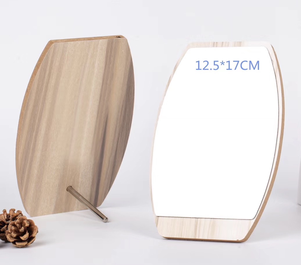 Wooden desktop cosmetic Mirror Desktop household HD portable dressing mirror Student Dormitory (R323)
