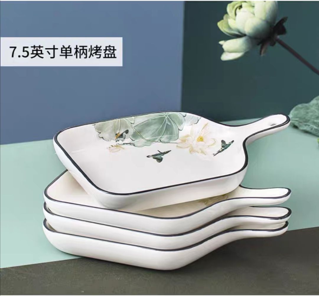 Ceramic Tableware Bowl Plate Piece Set Free Combination Of New Chinese Lotus World undefined