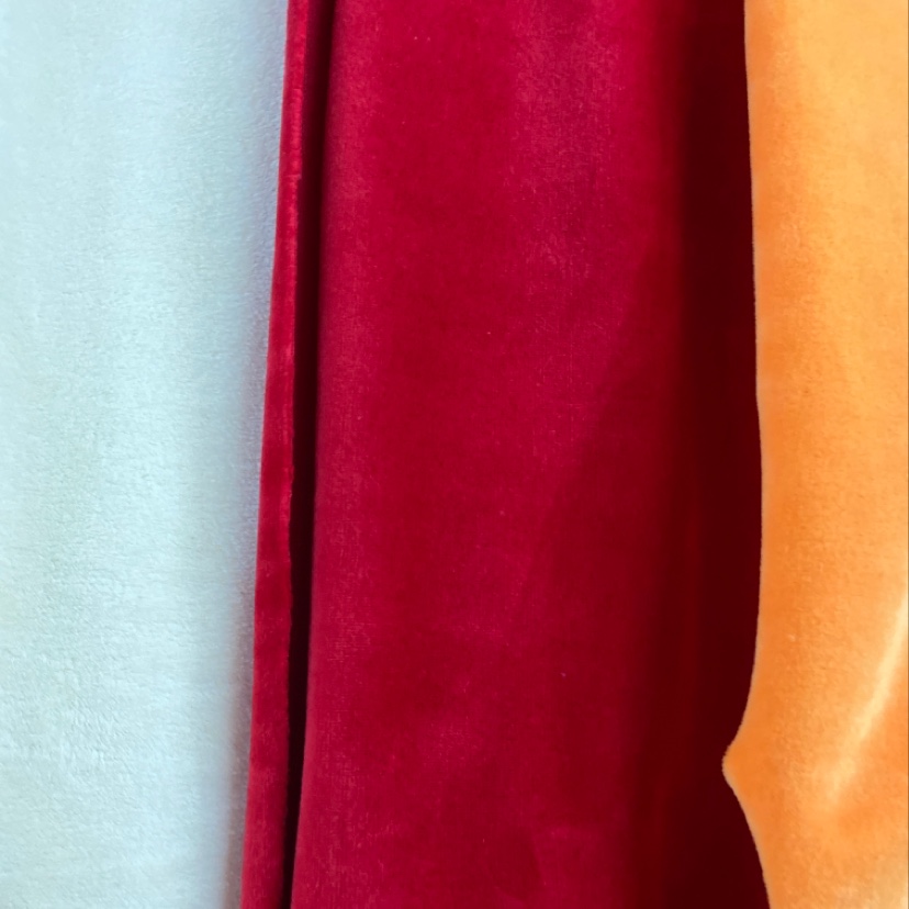 Red elastic snowflake fleece fabric clothing, handicrafts, decorations, shoes and hats are available in multiple colors Specification image