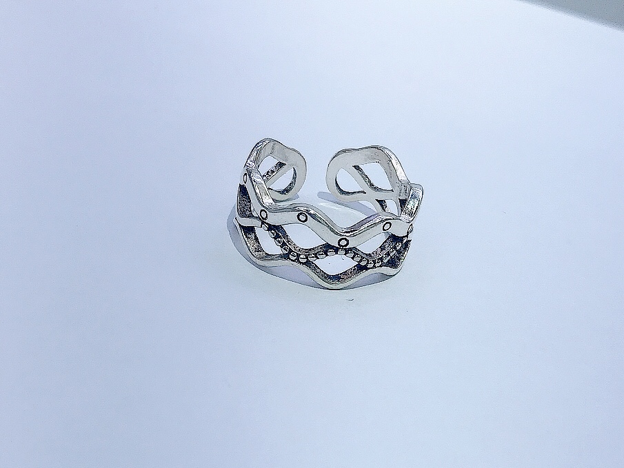 A retro Thai silver ring with an open tone, the same style of ring, versatile and personalized Xinmingyang jewelry