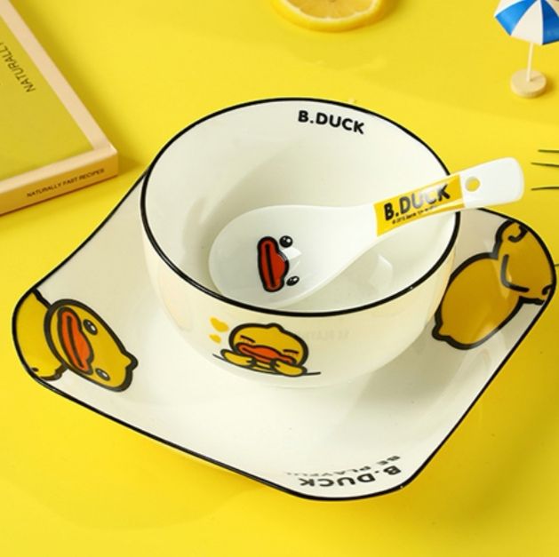 B.Duck Yellow Duck Bowl, Plate and Floating duck freely combined home ceramic popular tableware officially authorized Item Picture