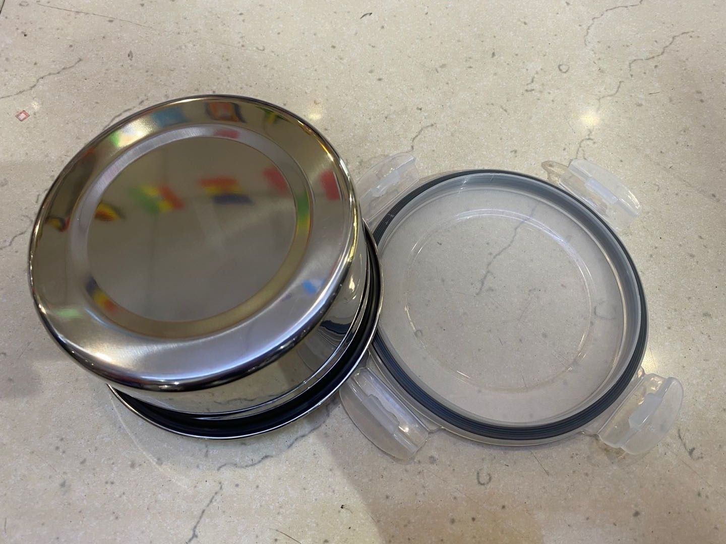 Three-piece round insulated box lunch box, office worker and college student meal box details Picture