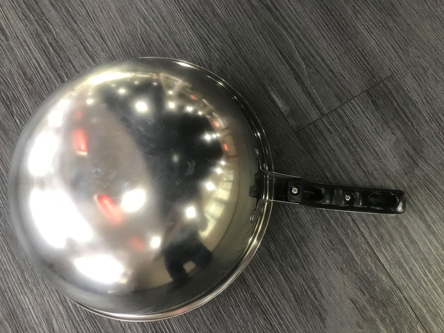 不锈钢炒锅，炒菜锅细节图