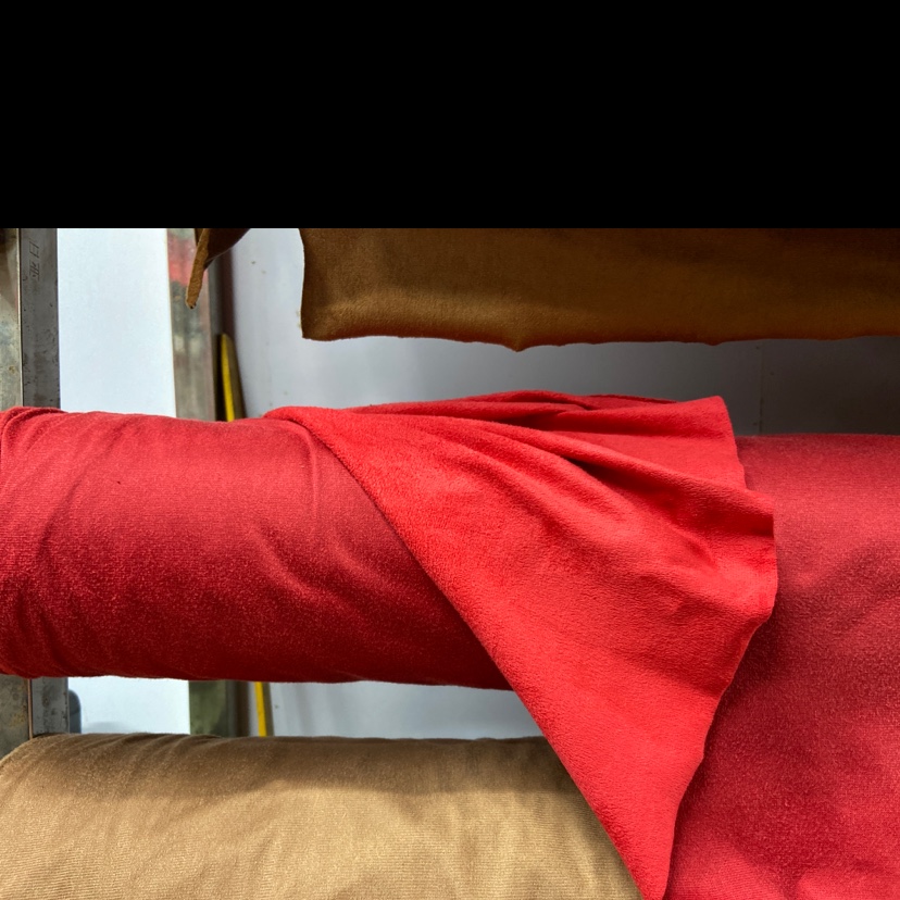 Red suede velvet fabric clothing, handicrafts, decorations, shoes and hats are available in multiple colors Specification image
