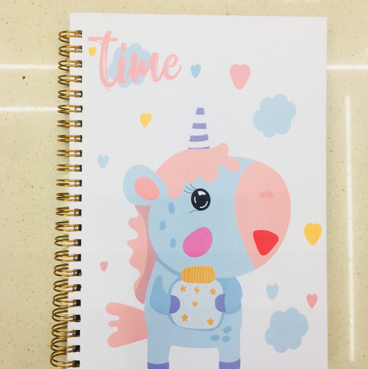 线圈本笔记本子大学生小清新侧翻A5螺旋加厚文具女生款卡通可爱创意复古文艺好看的简约独角兽2