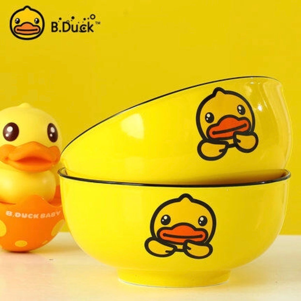 B.Duck Small Yellow Duck Bowl and plate freely combinable home ceramic set Popular tableware
