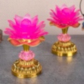 Buddha's front wishing lamp, offering lamp, LED seven-color lotus lamp, chanting lotus lamp, plug-in battery power bank details Picture
