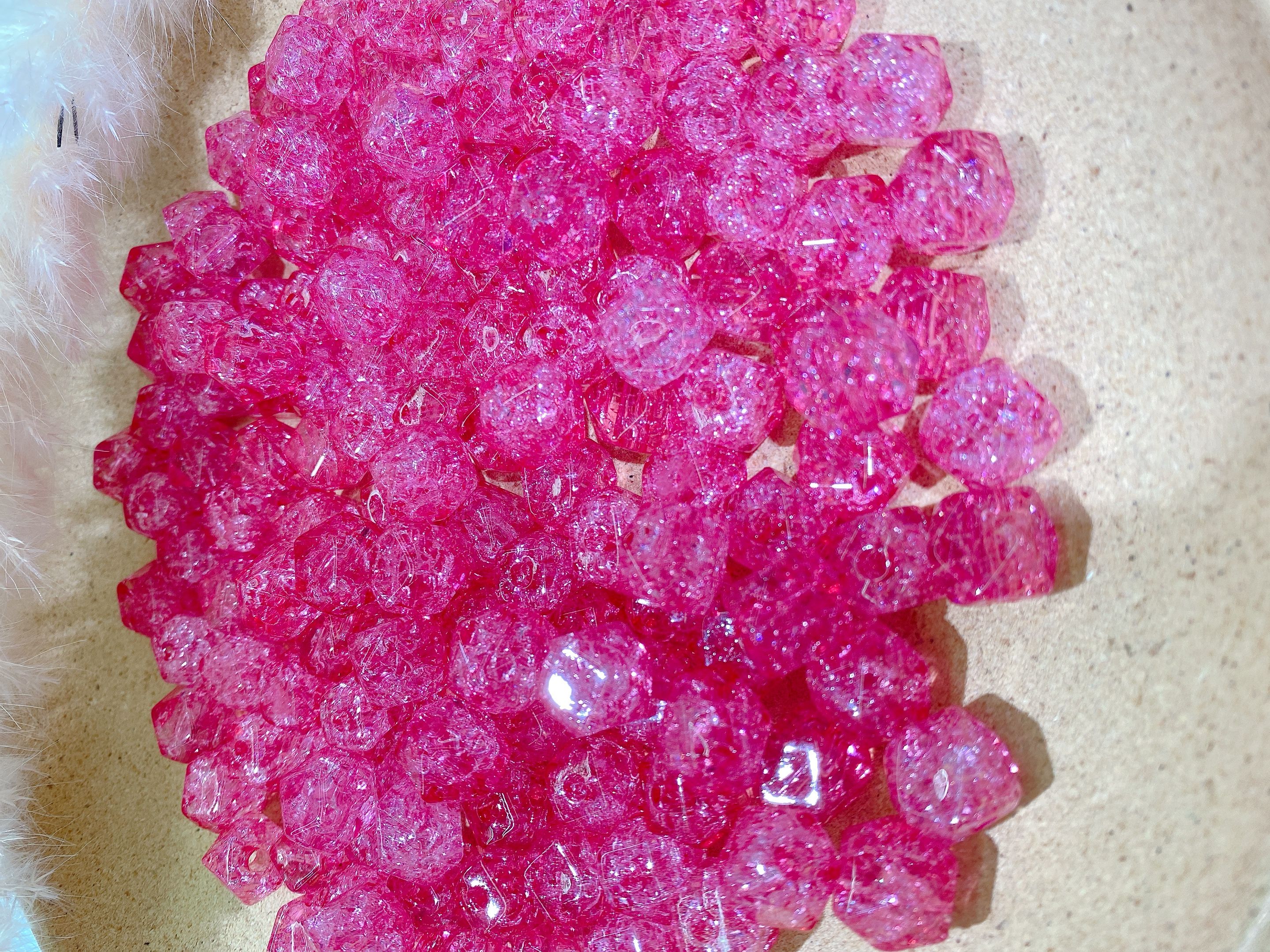 Acrylic straight hole small square floral headband accessory detail image 4