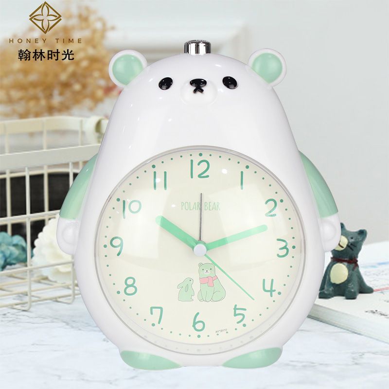 New cartoon bear children student gift clock bedroom bedside night light mute snooze alarm clock wholesale