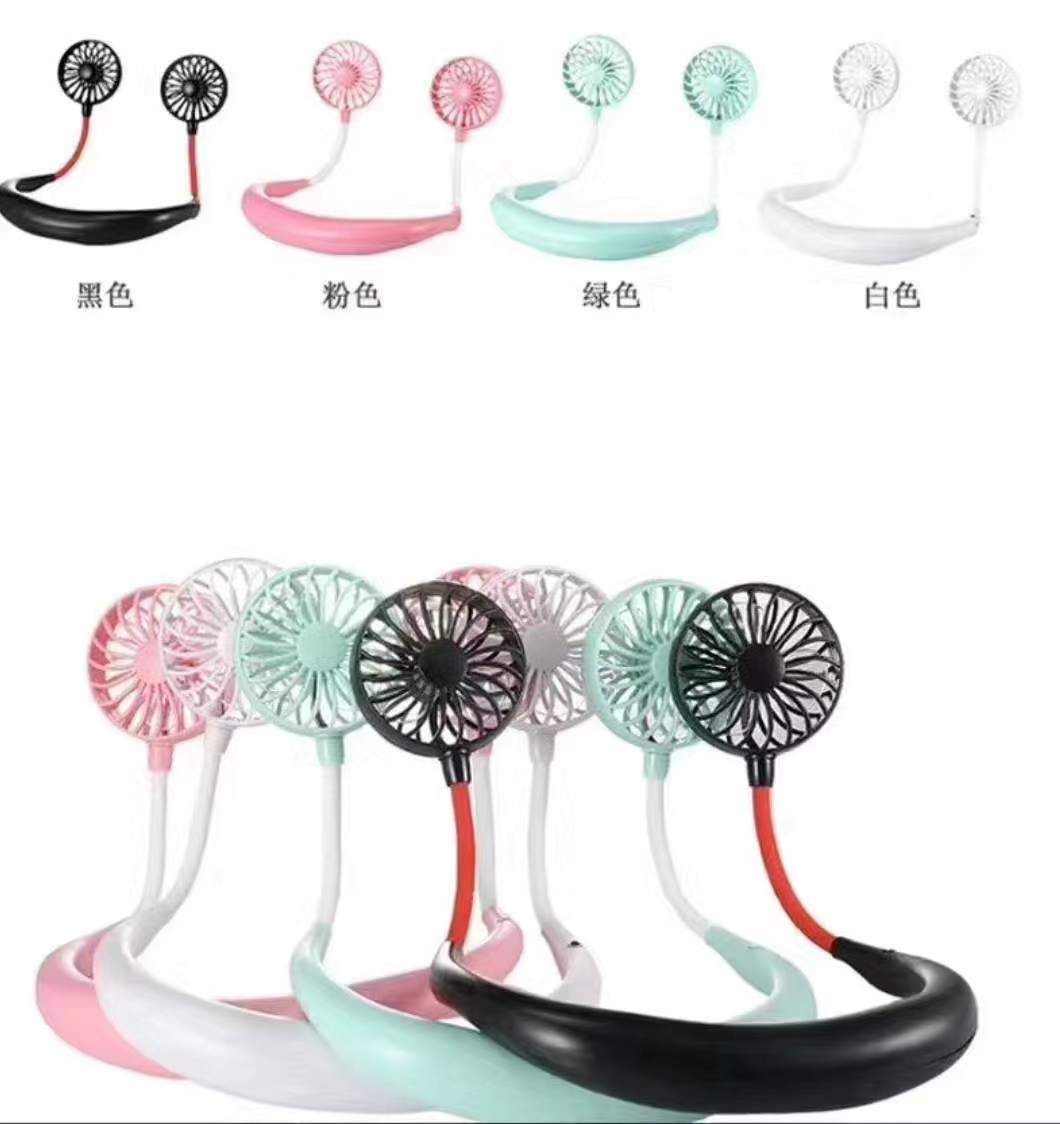 Mini, portable, and portable neck-hanging fan, usb rechargeable, lazy person, neck-hanging, student dormitory, office, children, silent kitchen, strong wind power electric fan, the same style as the Internet celebrity Specification image