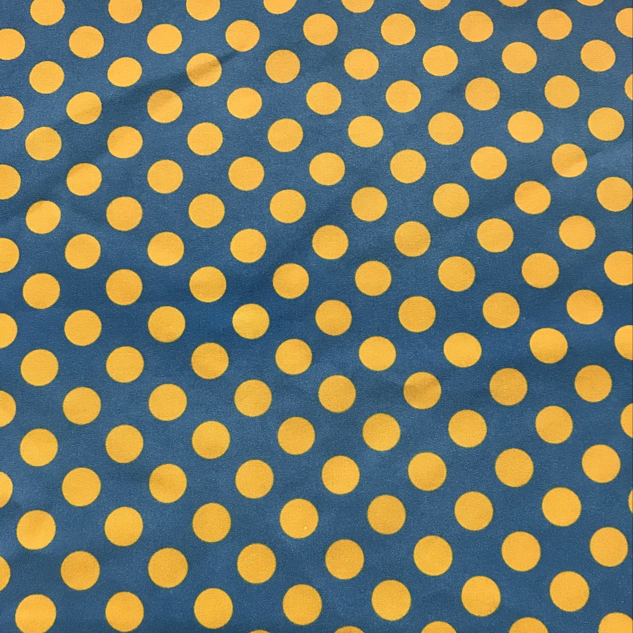 Mainstream Cloth Printing Material Blue Gray Background Yellow Dot Printed Cloth