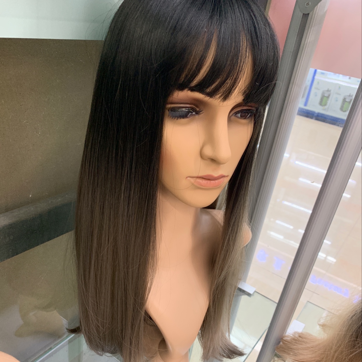 Rose net matte high-temperature silk upper section dyed black wig cover, chemical fiber silk simulation wig for women, custom-made and wholesale details Picture
