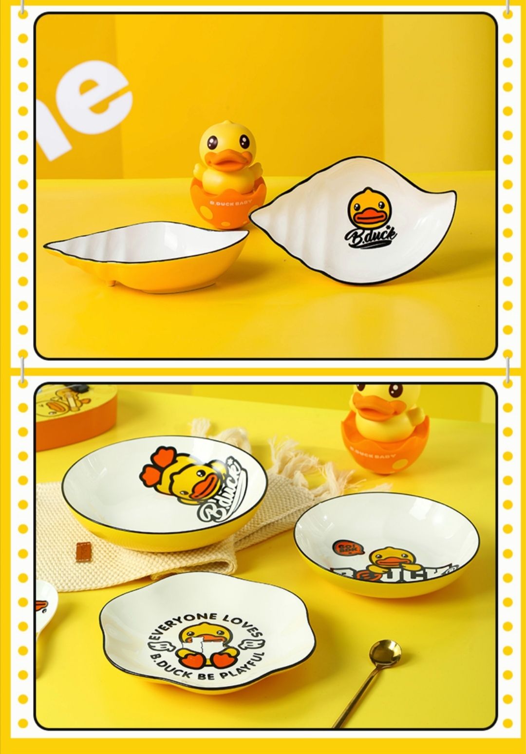 B.Duck Small Yellow Duck Bowl and plate freely combinable home ceramic set Popular tableware detail image 17