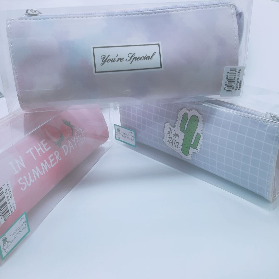 Hot new rectangular simple male and female students pencil bag student pencil case full figure